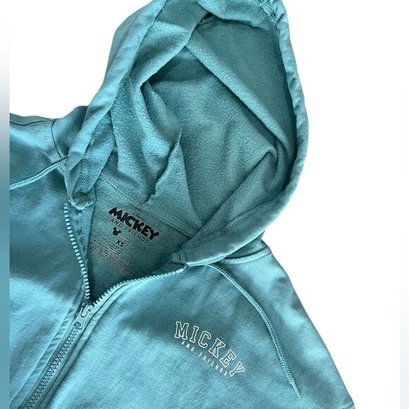 Disney Mickey and Friends soft Aqua Green Zip-Up Hoodie, XS - Picture 4 of 8